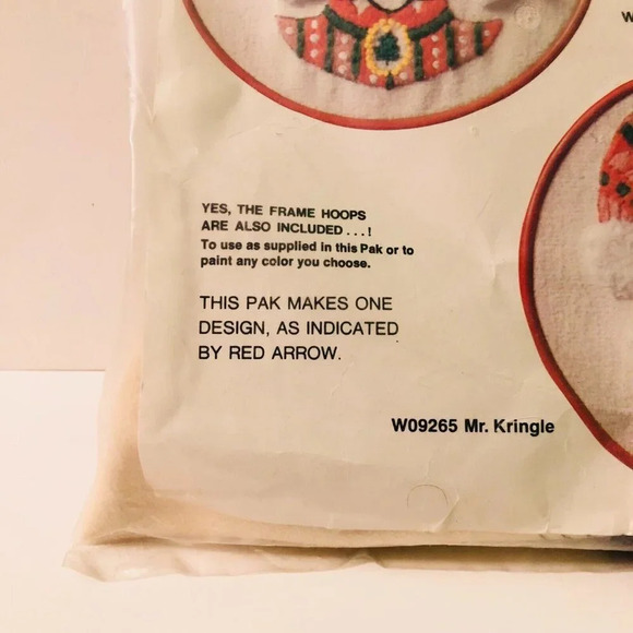 Vtg 1979 Bernat Holiday Hoops Christmas Stitchery Kit Mr Mrs Kringle  Santa - Picture 5 of 12